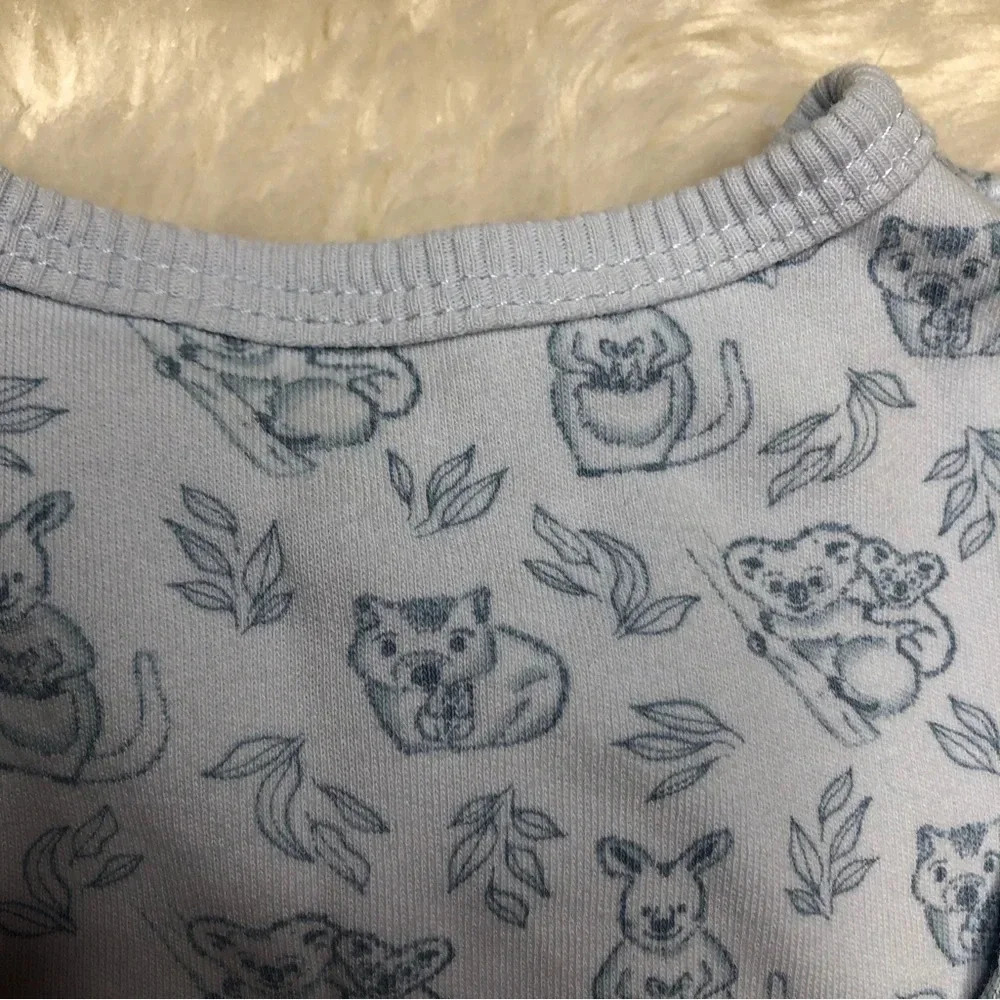 Fixoni Footed Onesie Pajamas  Kangaroo / Koloa Snaps Blue Size 1-3 Months - Picture 13 of 16